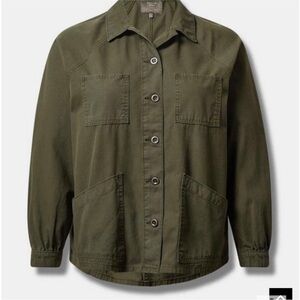 Torrid Utility Jacket Green Relaxed Fit